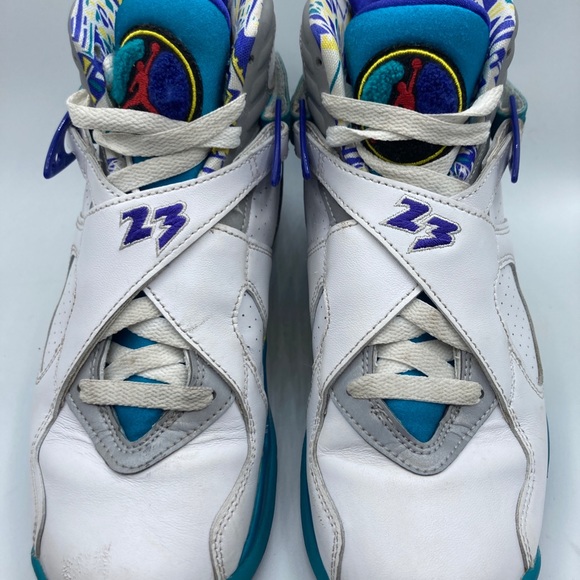 2019 Nike Air Jordan 8 Retro OG White Aqua CI1236-100 Sz 7 Women’s - Picture 4 of 12